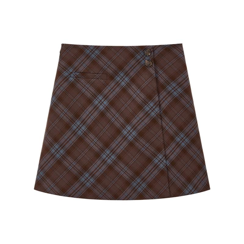 

Дитяча ретро-спідниця міді в клітинку з високою талією А-силуету від ELLE KIDS 165