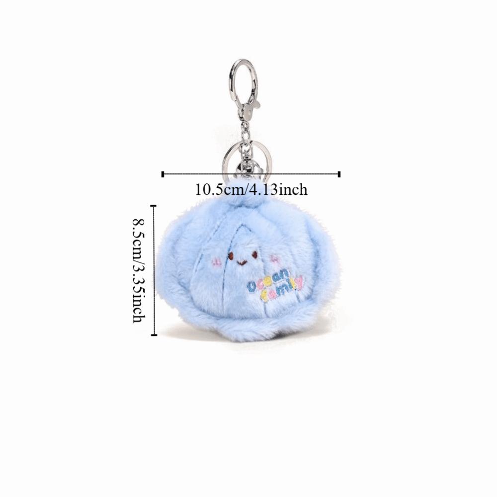 Simulation Fluffy Whale Keyring Soft Small Turtle Pendant  Birthday Gift
