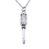 Hammered Horseshoe Pendant Necklace Western Cowboy Lucky Charm 40cm Short Chain