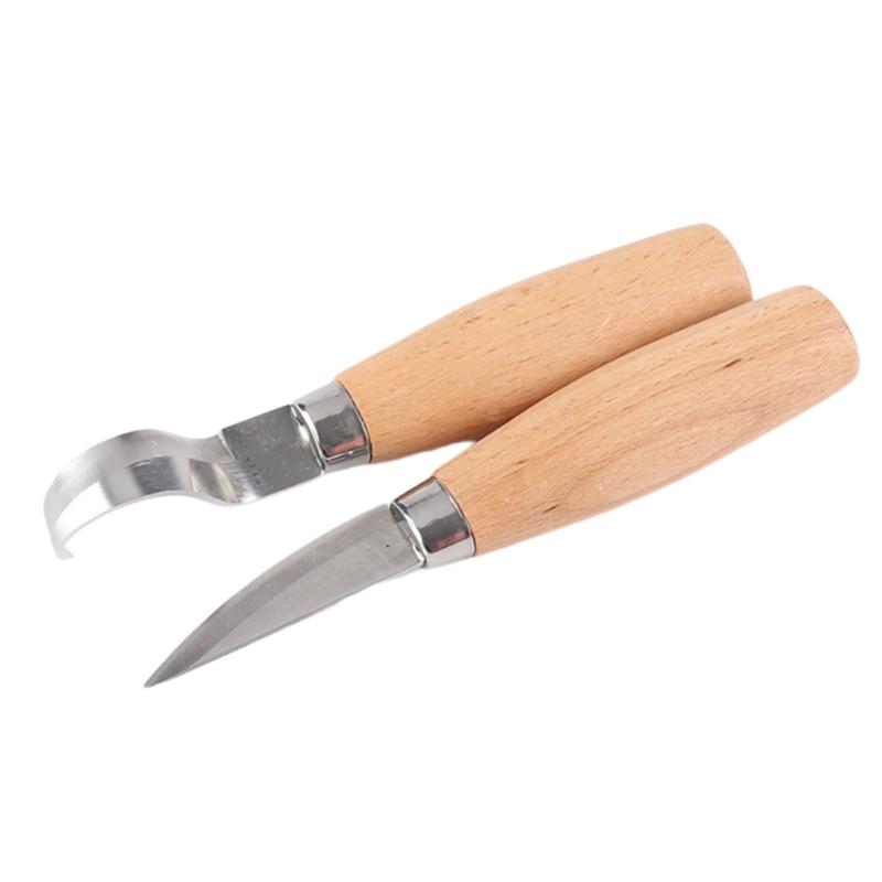 High Carbon Steel Spoon Hook Carving Cutter with Ergonomic Wood Handle Suitable for Woodcut Crafts Furniture Art Making