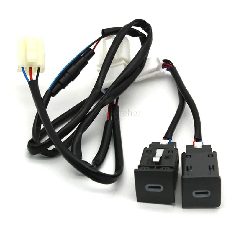 

12V/24 QC3.0 Type C PD USB Quick Car Charger Socket Replacement Harness for VW Golf 6 Jetta 5 MK5 Scirocco 06-12