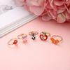 6/12Pcs Cute Cartoon Kids Rings Kawaii Children Girls Flower Alloy Finger Rings Child Jewelry Birthday Gift Adjustable Rings