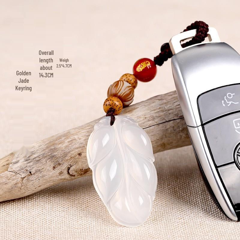 Chalcedony Pixiu Wealth Keychain & Agate Peace Buckle Pendant
