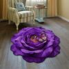 3D Flower Floor Mat Large Flower Shape Living Room Rug Realistic Floral Butterfly Floor Rug with Anti-Slip Bottom for Home Bedroom Dining Room