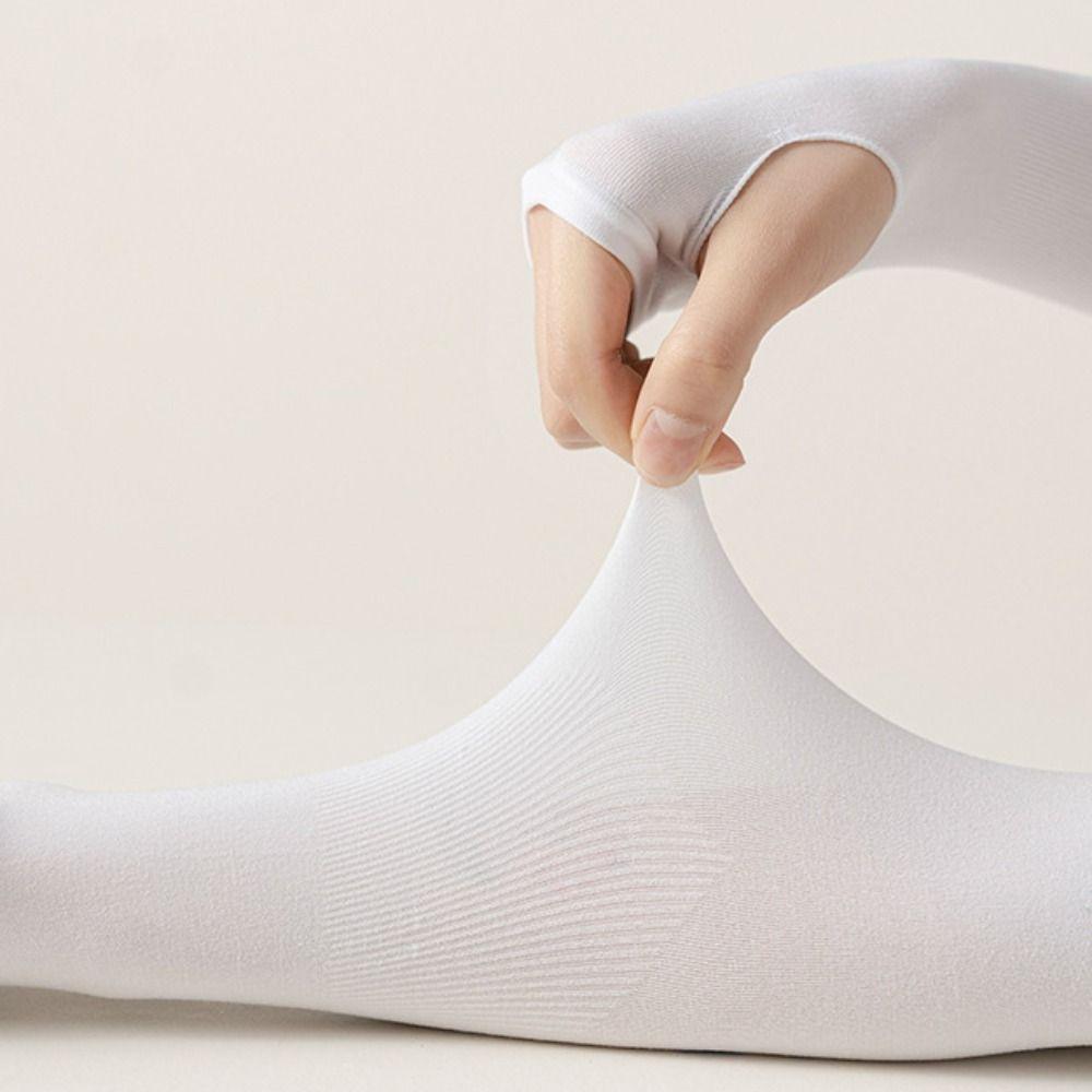 Sun Protective Fingerless Sleeve Ice Silk Sunscreen Sleeve Cute Children Ice Sleeve  Summer