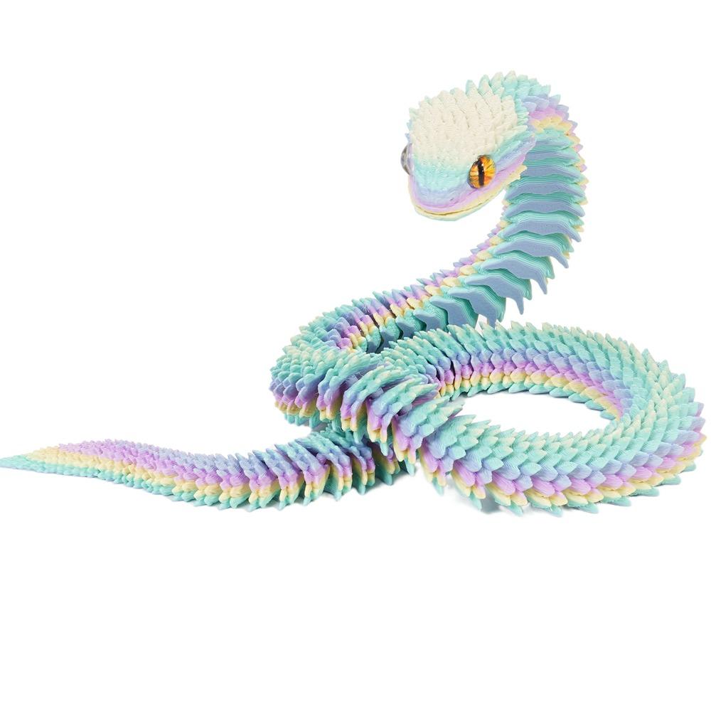 Realistic 3D Printed Snake Multicolor 304560Cm Simulated Snake Ornament Rotatable Simulation Animal Simulation Model