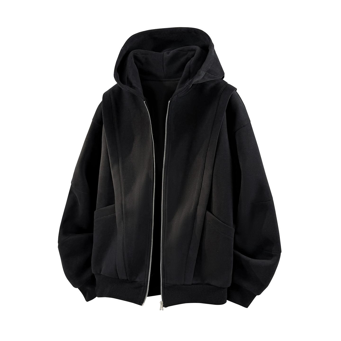 Men s Cleanfit Autumn Hoodie Jacket - Stylish Silhouette Sweatshirt for Couples L