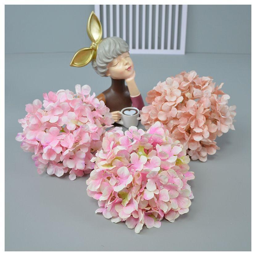 Artificial Flowers Wholesales Silk Large Size Party Decoration European Hydrangea Flowers Heads Artificial Flowers