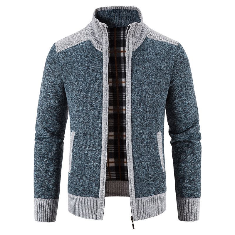 

New Autumn and Winter Fleece Thickened Large Size Sweater Jacket Stand-up Neck Cardigan High Quality Durable Construction Practical Daily Use M