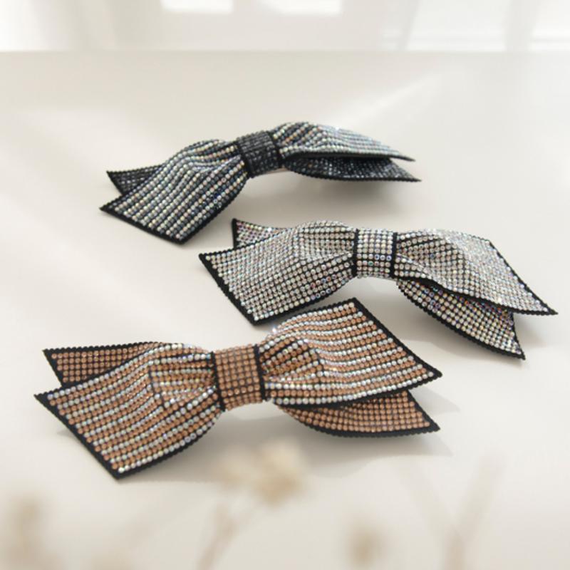 

J.Lauren Big Cubic Ribbon Auto Hair Pin H0626-1 Aurora Black