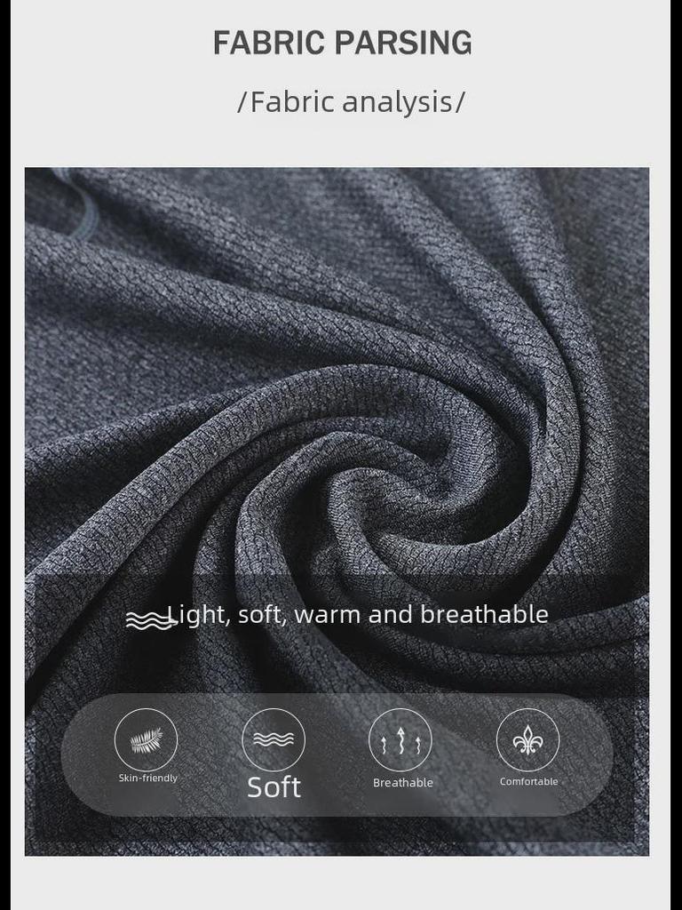 Men's Quick-Dry Breathable Long-Sleeve Fitness Shirt with Zipper Collar