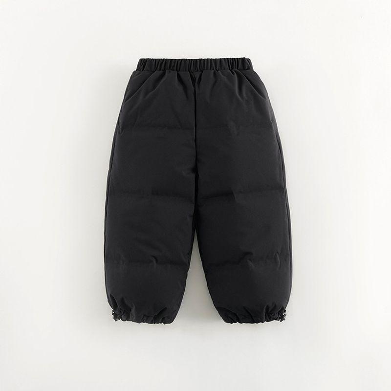 [Seamless down Pants] Mark Jenny Boys and Girls Outdoor Three-Proof down Pants with Cuffed Legs Children s Winter Clothing 241651 Black 150