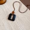 Artistic Retro Resin Heart Necklace: Simple, Fashionable, Versatile Sweater Chain with a High-Class Feel.