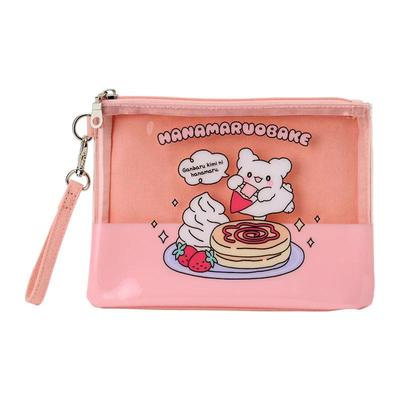 Sanrio HANAMARUOBAKE Płaska kosmetyczka Różowa (Pastelowe Słodycze Pop) Japonia NOWY