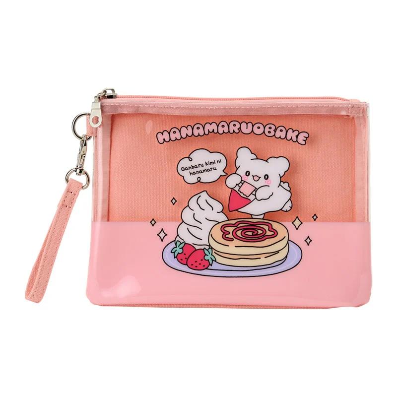 Sanrio HANAMARUOBAKE Flat pouch Pink (Pastel Sweets Pop) Japan NEW