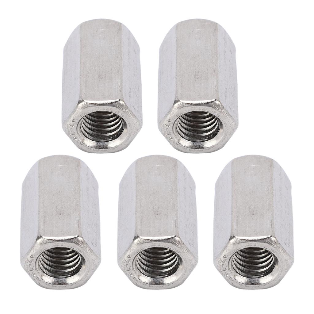 5PCS Metric Hex Coupling Nut M12 X 1.75 19 L35mm Stainless Steel Long Rod Coupling Hex Nut for Hanging