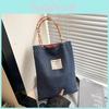 Polyester Retro Denim Tote Bag With Dual Shoulder Straps For Casual Urban Wear