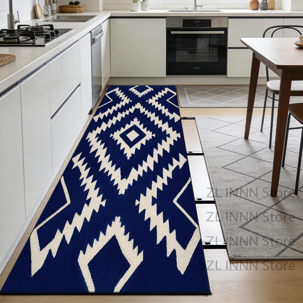 Navajo Geometric Kitchen Runner Carpet Luxury Decoration Living Room Long Rug Customizable Bedroom Bedside Washable Soft Mats