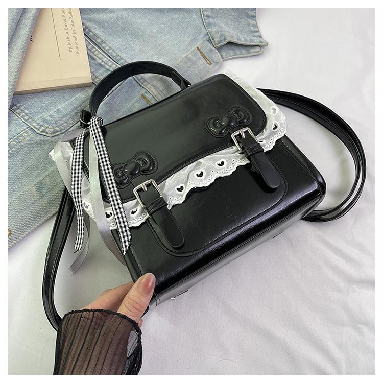 

Корейская версия портативный рюкзак женский 2025 новый модный модный рюкзак в стиле колледжа универсальная сумка через плечо чёрный