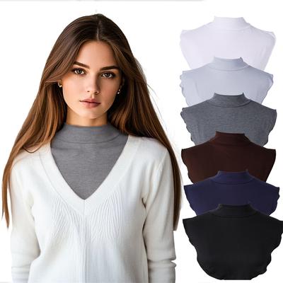 [Coton mercerisé de haute qualité] Nouveau style cache-chemise à faux col, écharpe à faux col modal, cache-chemise de fond uni