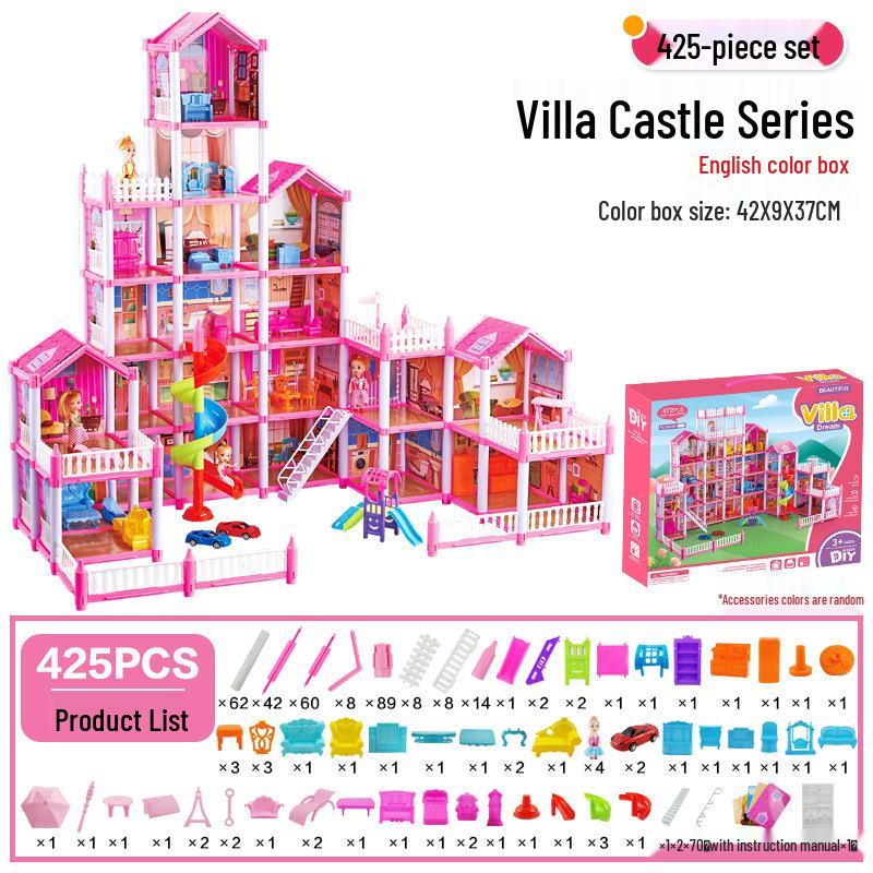 Princess Dream Castle: Big Villa Playhouse for Girls - Fun Role-Playing and Building Set