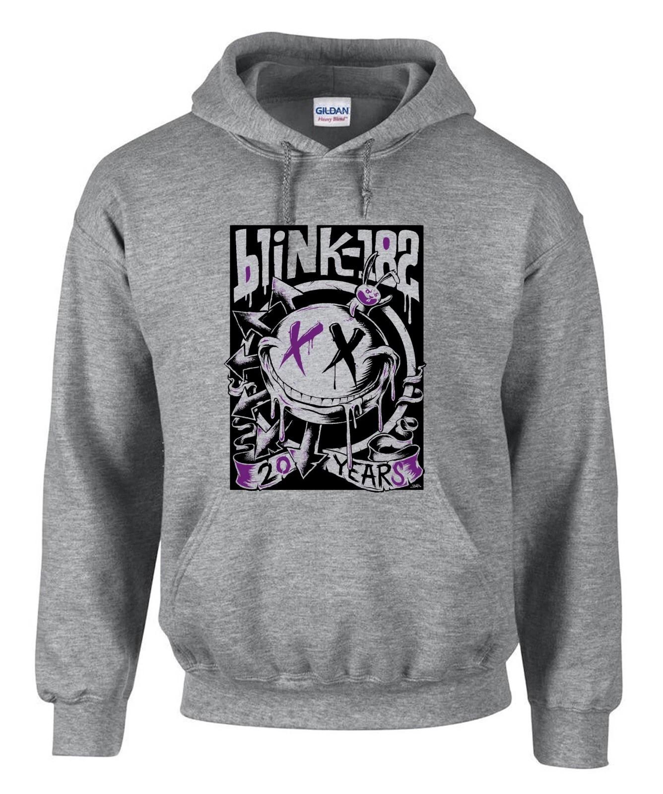 Blink 182 - BIG SMILE Rock Music LOGO Graue Hoodies Kapuzenpullover -3132 -Grau XL