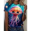 Fashion Women's Crew Neck Short Sleeve 3D Animal Color Printing Animal Short Sleeve Crew Neck T-Shirt