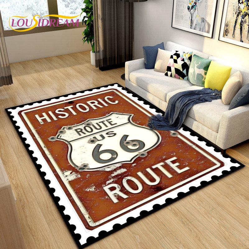 Tarihi Route 66, Ana Yol, mré estrada Alan Kilim, Ev Oturma Odası Yatak Odası Kanepe Paspas Dekor için Halı Halı, Kaymaz Zemin Mat