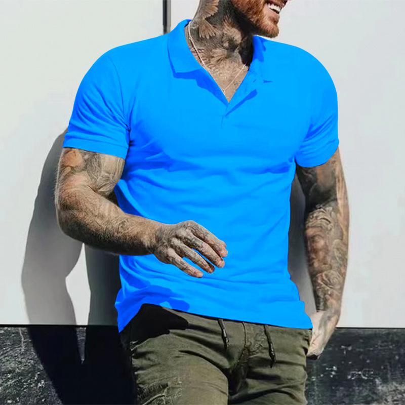 

Однотонные тонкие поло, повседневные спортивные летние рубашки поло с лацканами, узкие футболки с короткими рукавами для мужчин XXXL