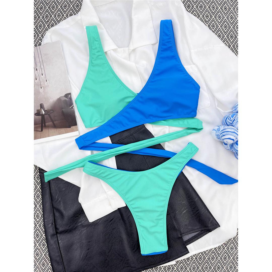 

Сексуальный сращивающийся бикини средней талии, женский купальник, женский купальник, комплект бикини из двух частей, купальный костюм, женский купальник S