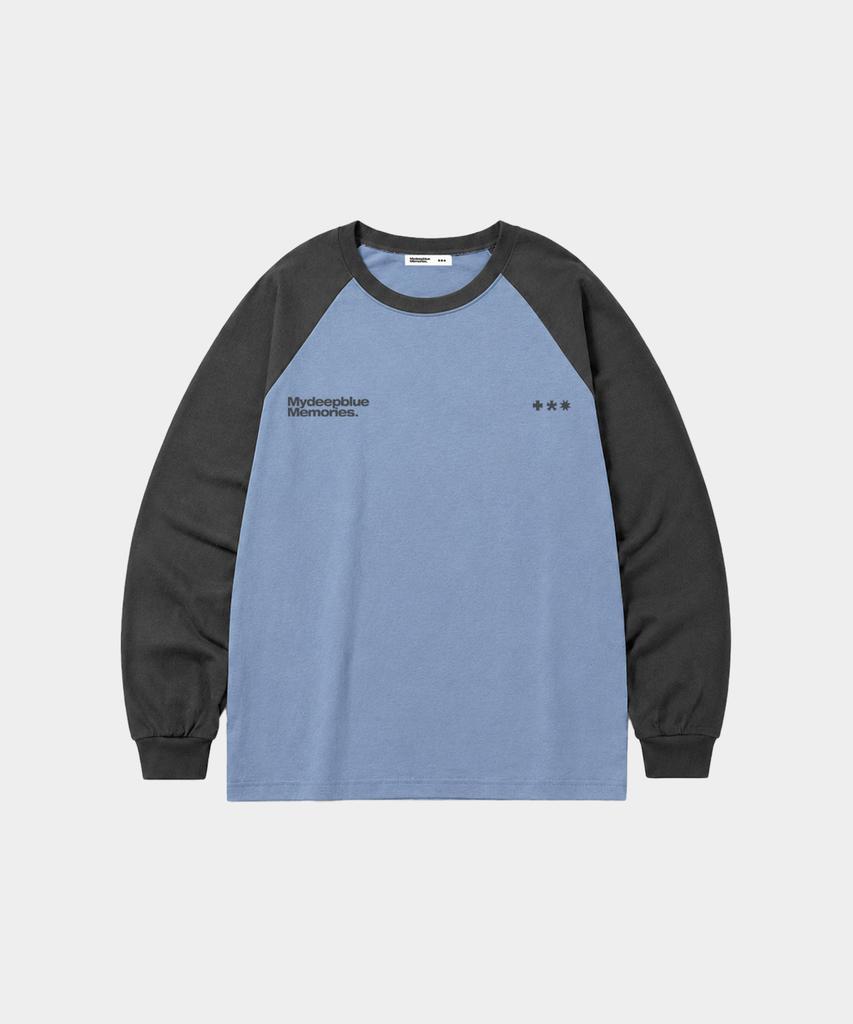MY DEEP BLUE MEMORIES Mm Symbol Logo Raglan Tee (Blue/Charcoal)