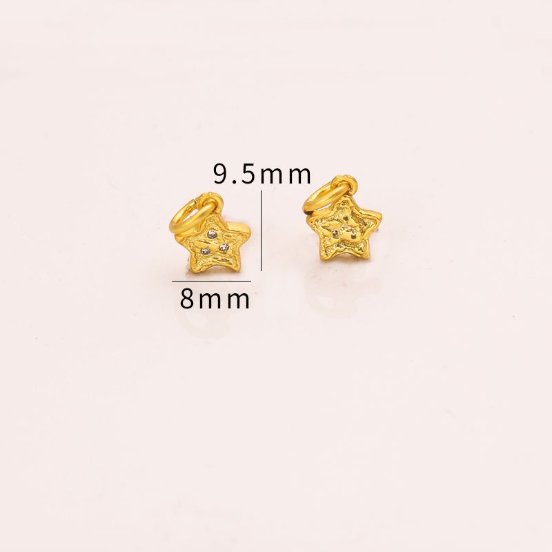 

Retention Alluvial Gold Accessories DIY Ornament Ancient Gold Inlaid Zirconium Five-Pointed Star Pendant Bracelet Wrist String XINGX Small Pendant Star Pendant