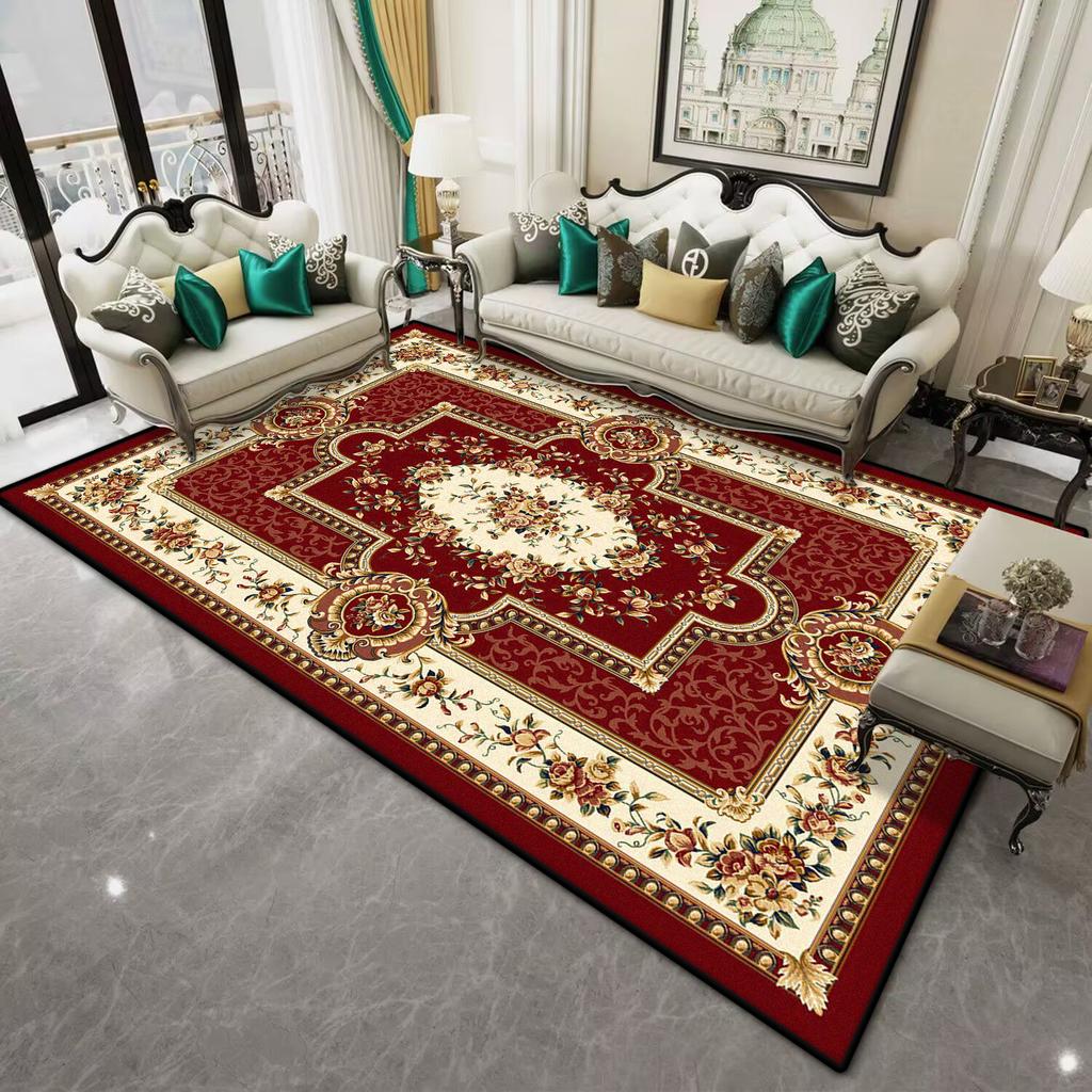Persian Style Red Large Living Room Carpet Soft Non-slip Decoration Home Dining Room Rug Easy Clean Coffee Tables Mat Washable