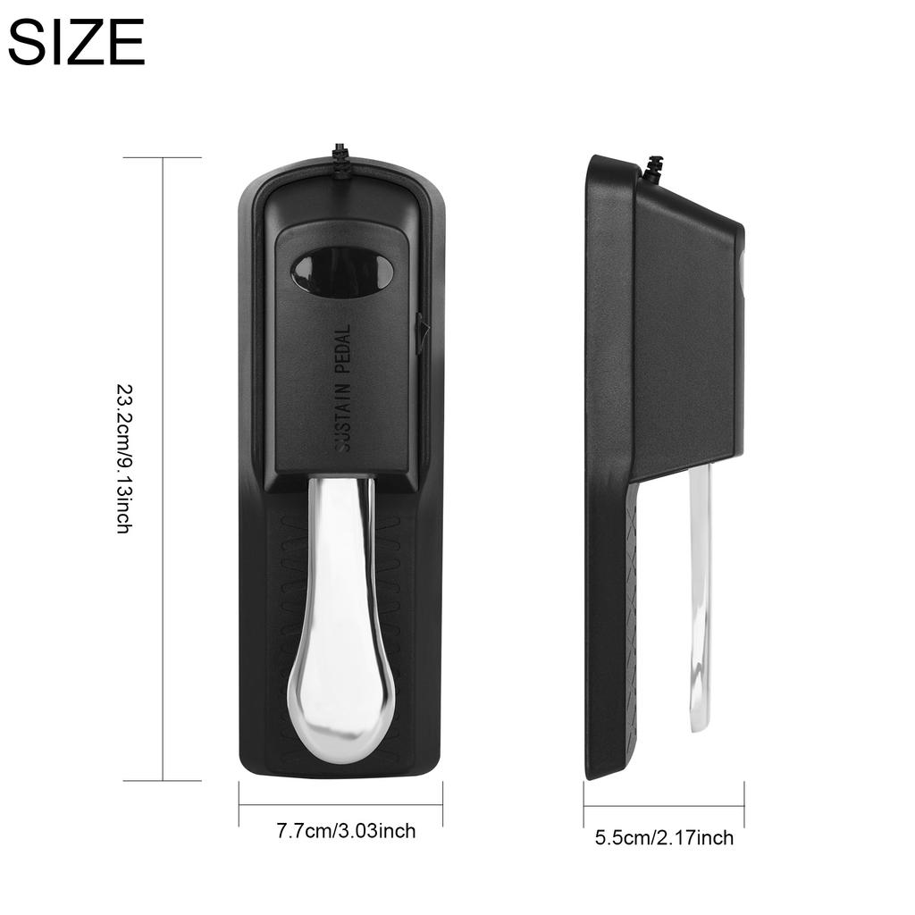 Sustain Pedal with Polarity Switch for MIDI Keyboard Synth Digital Piano Electric Piano Drum Musical Instrument Accessories