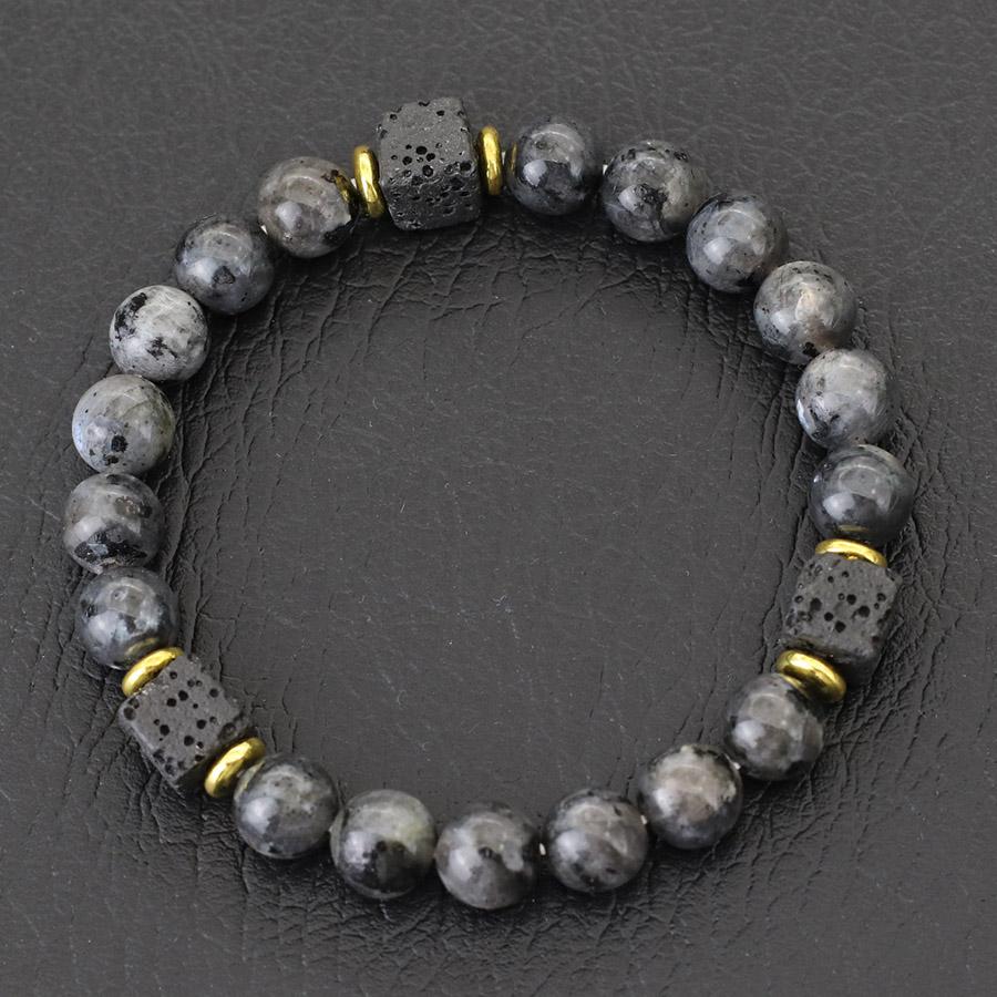 Fashion Natural Stone Bracelet For Men 8mm Volcanic Rock Obsidian Strand Braclet Meditation Healing Braslet Rosary Beads Pulsera