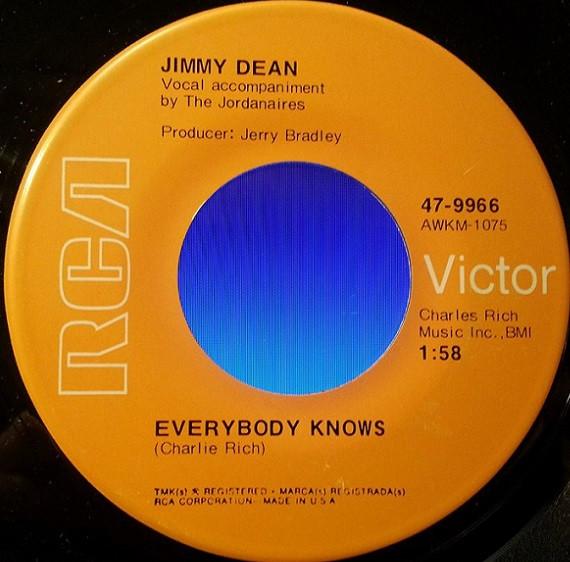 

7inch Record JIMMY DEAN - Everybody Knows 479966 RCA Victor 1971 US Folk Used