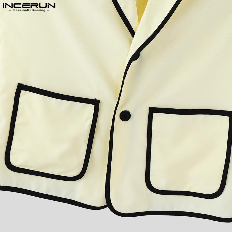 INCERUN Men Stitching Sleeveless Buttons Waistcoat And Long Straight Pants Sets