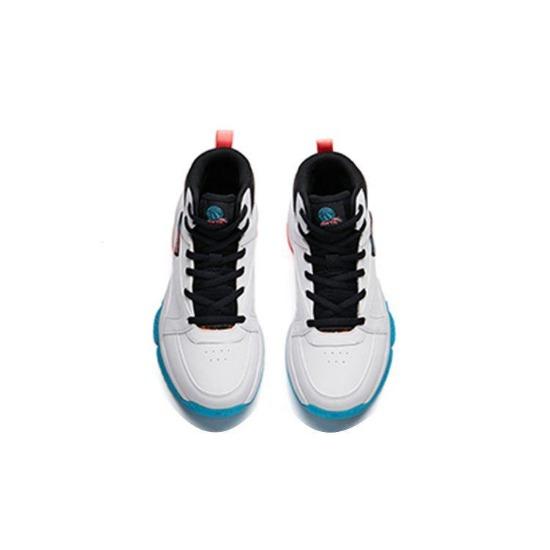 Anta Rutschfeste Abriebfeste Stoßdämpfende High-Top Sport Freizeitschuhe Kinder Sneaker Weiß Schwarz Blau A312131108-1