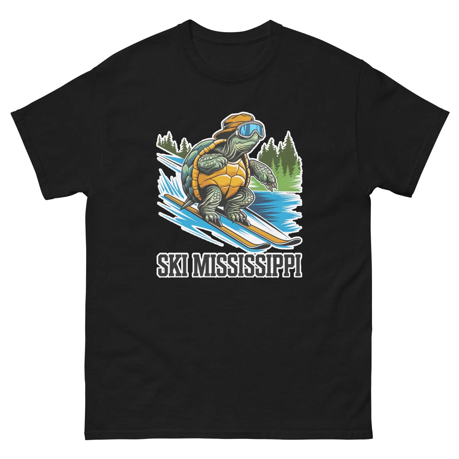 Ski Mississippi Snapping Turtle Skiing Skier Animal T-Shirt S