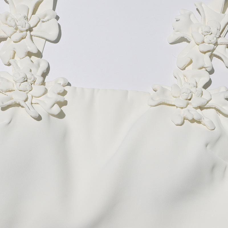 2025 French Retro Summer Floral Spliced High-Waist Midi Skirt and Sling Top Set