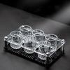 1/6Pcs Embossed Glass 50ml Spirits Cups Engraved Tea Drinking Baijiu Cup Water Glass Small Capacity Household Small Wine Cup