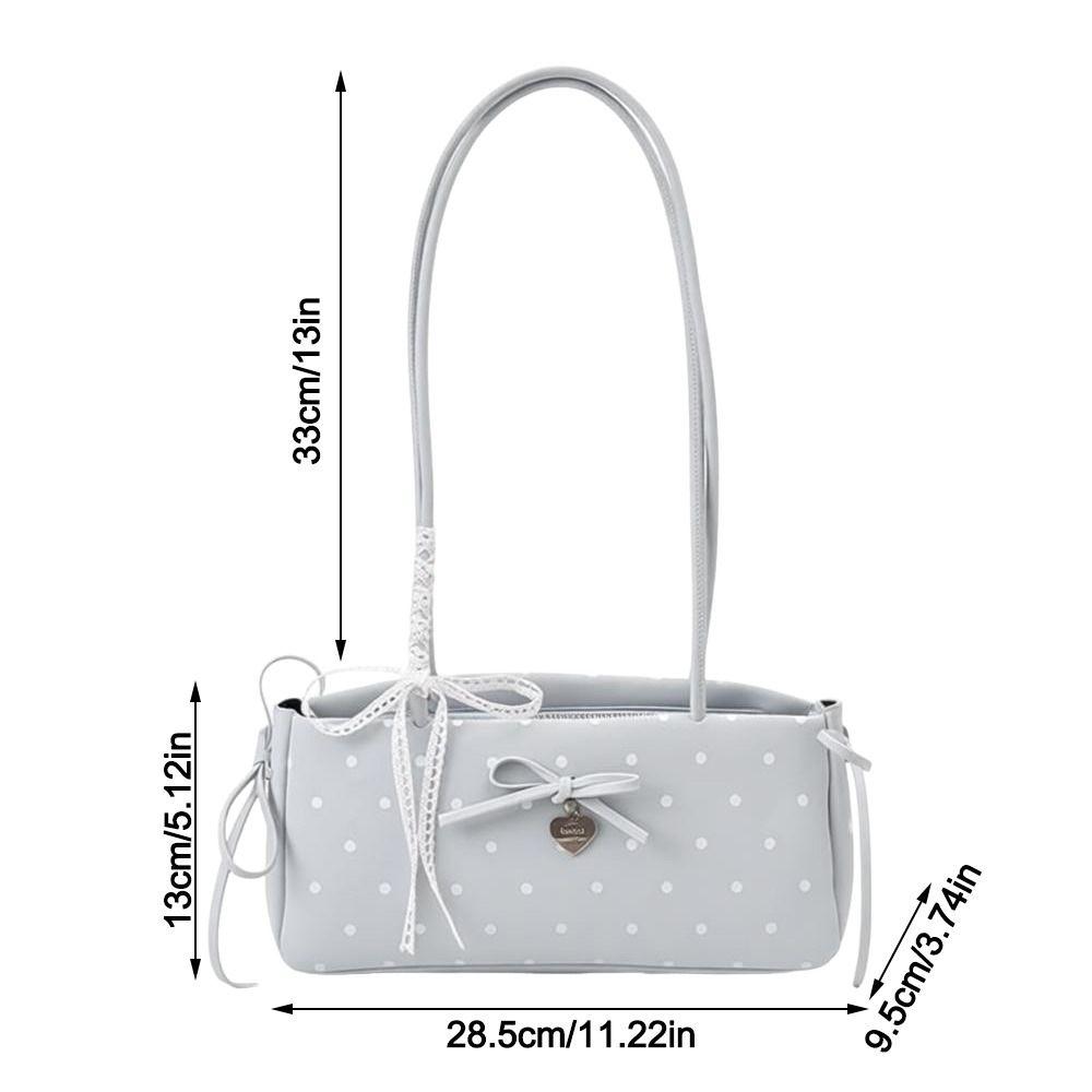 Casual Y2k Pillow Bag Polka Dot With Charm Shoulder Bag Large Capacity Long Shoulder Strap Underarm Bag Women