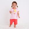 MIKIHOUSE HOT BISCUITS Short Sleeve Loungewear Set for Boys and Girls, Pink, 90cm, Product Code: 72-7302-681