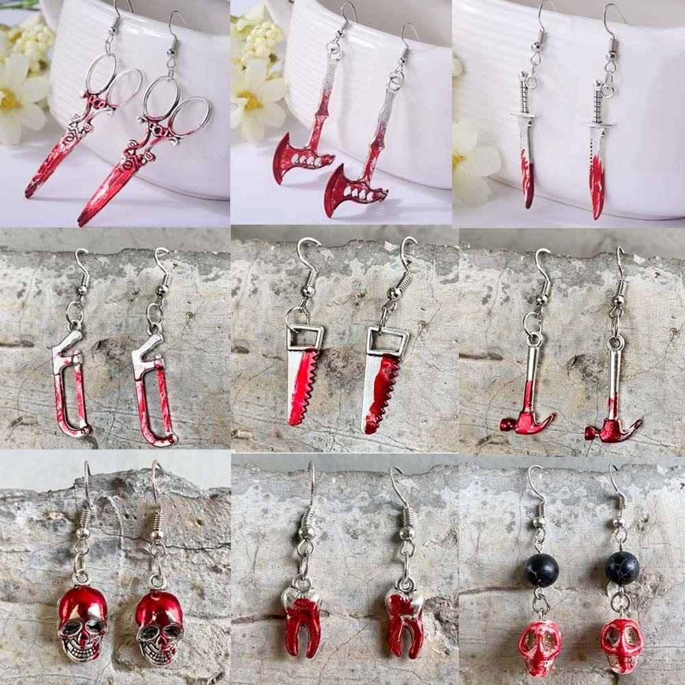 Sharp Knife Men Stud Earrings Women Halloween Earrings Party Jewelry Korean Style Dangle Earrings