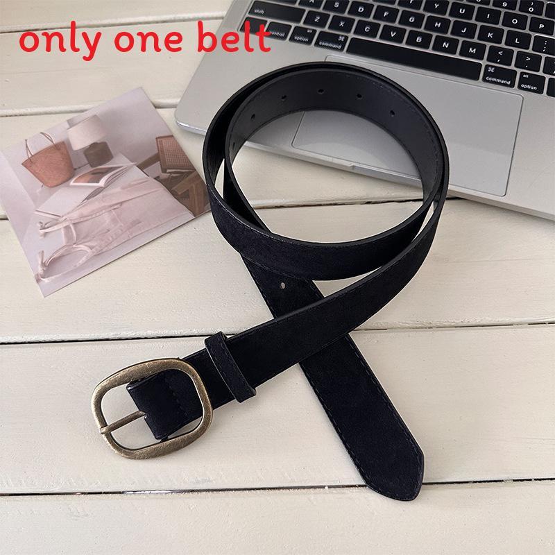 Vintage Retro Pu Leather Wide Belt For Women With Zinc Alloy Buckle For Denim Waist Accessory