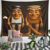 Funny Salt and Pepper Shaker Cartoon Characters Wall Tapestry 3D Whimsical Kitchen Decor for Dining Room Dorm Gift