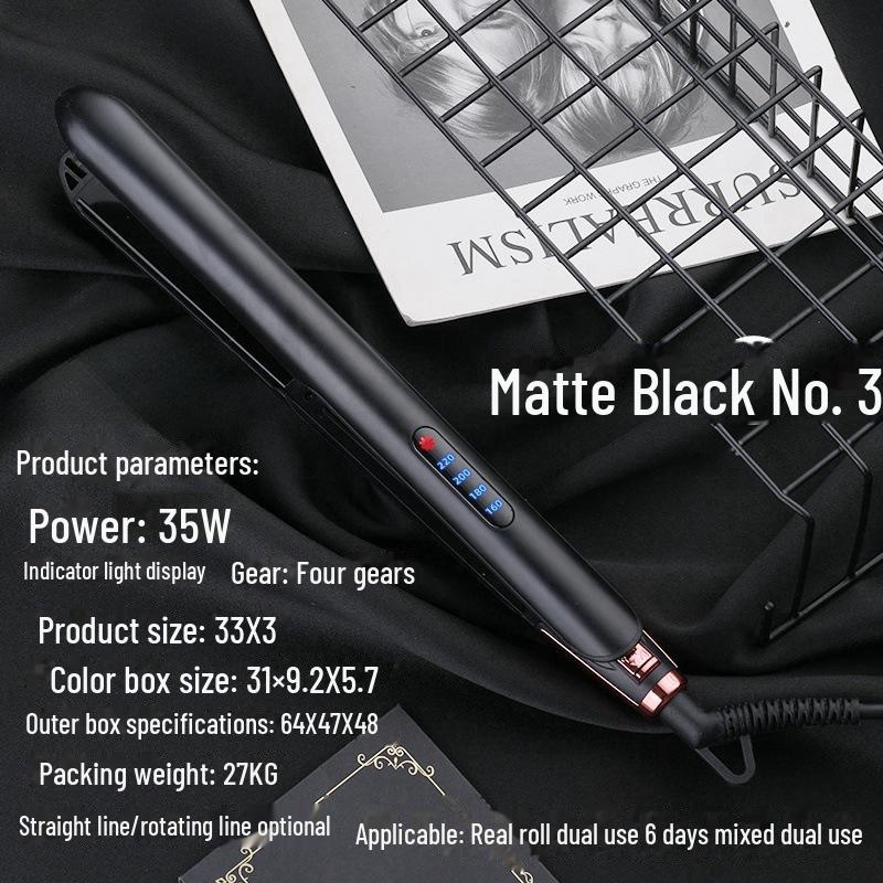 Dual-Purpose Wet & Dry Hair Straightener and Curler with Bangs Attachment
