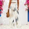 Women Plus Size High Waist Abstract Printed Loose Wide Leg Full Length Pants