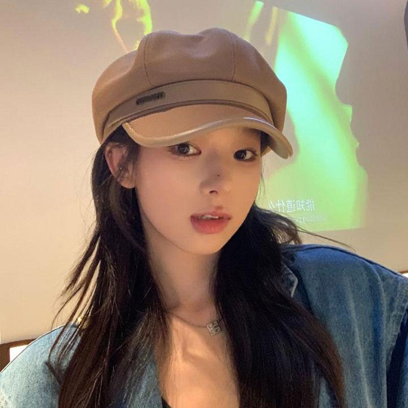 Autumn and Winter New Letter Octagonal Hat Japanese Literary Retro All Match Painter Beret Big Head Duck Tongue Hat