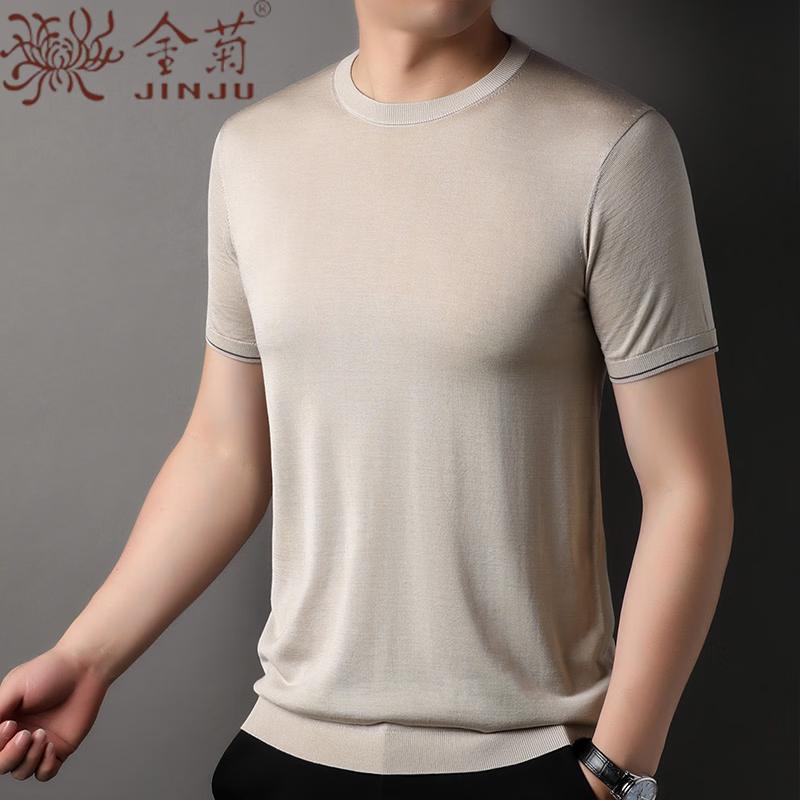 Men's 100% Mulberry Silk Knit Short Sleeve T-Shirt